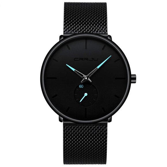 Ultra-Thin Minimalist Waterproof Stainless Steel Mesh Band Watch